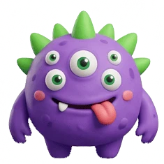Monsters clay-style AI sticker