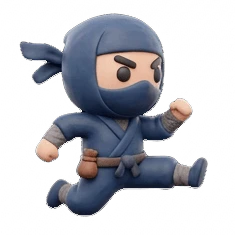 Ninjas clay-style AI sticker