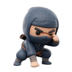 Ninjas clay-style AI sticker