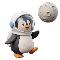 Penguins clay-style AI sticker